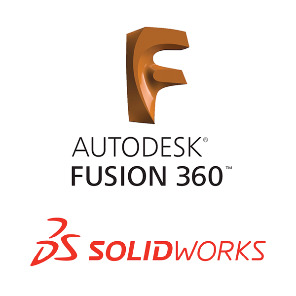 logos for Fusion and Solidworks software